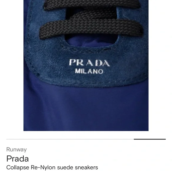 Prada Men's Navy and Black Sneakers